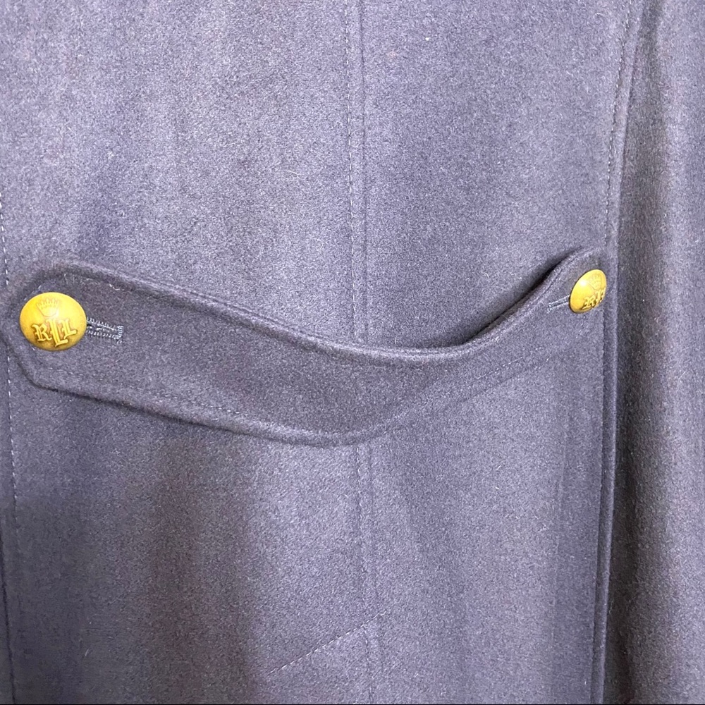 Lauren Ralph Lauren Double Breasted Blue Wool Coat - Picture 6 of 9